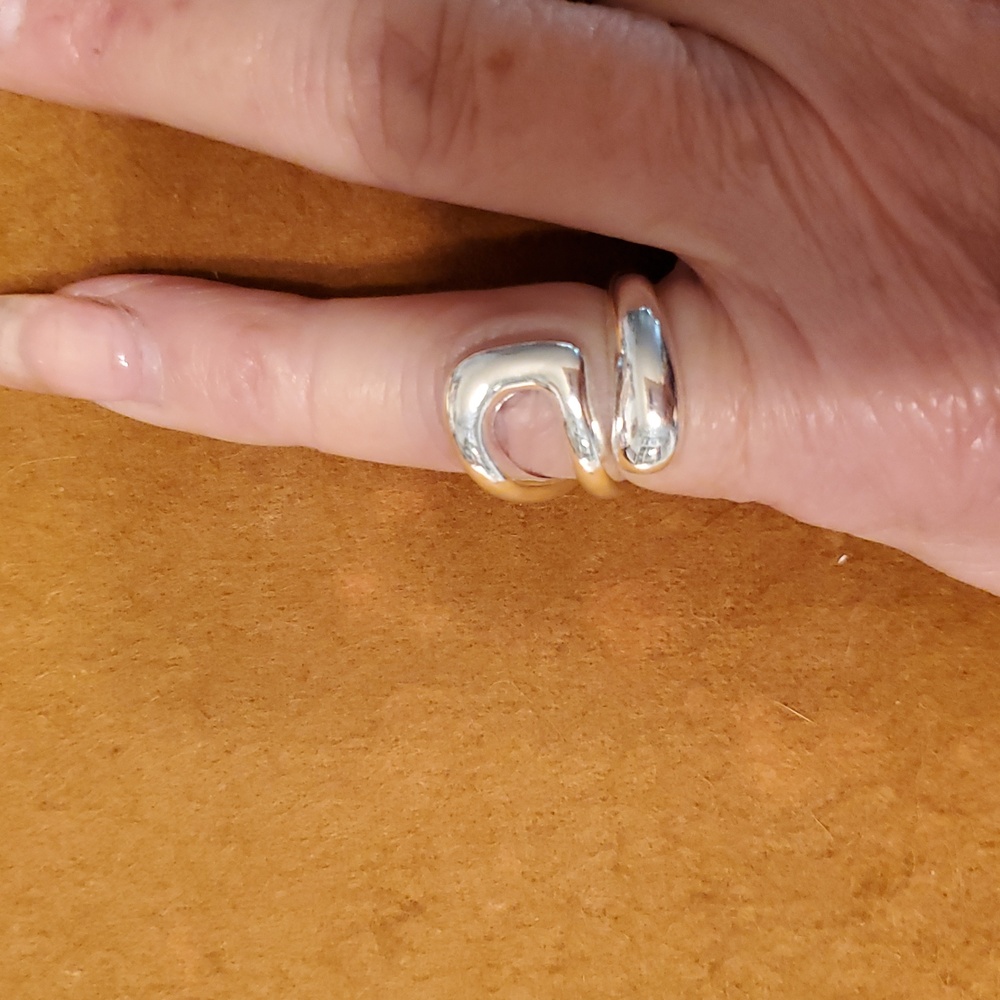 925 Silver Chunky Statement Ring Size 4 Pinky Ring - image 4